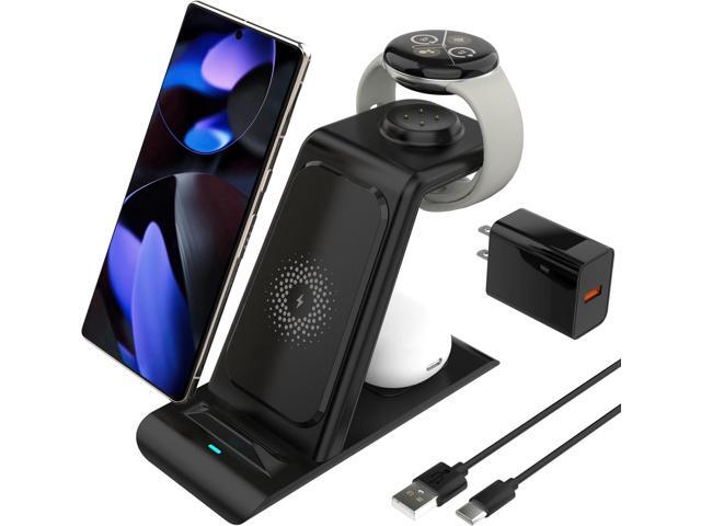 HATALKIN Upgraded Pixel Watch 3/2 Charger,3 in 1 Pixel Charging Station for Google Pixel 9/8/7/XL,Pixel Buds Pro/2,Wireless Charger Stand for...