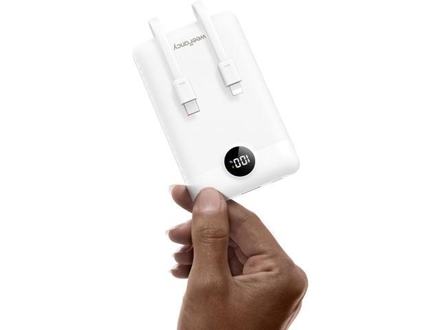 Mini Portable Charger with Built-in Cables 22.5W Fast Charging Power Bank USB-C Small Battery Pack 10000mAh Travel Essential Slim Battery for...