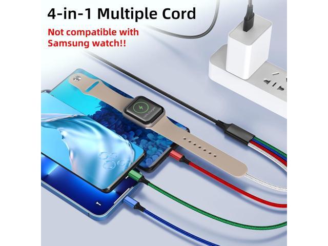 2Pack 4 in 1 iWatch & iPhone Charger for Travel, Multi Charging Cable for Apple Watch Charger Wireless USB C Micro Compatible with iWatch...