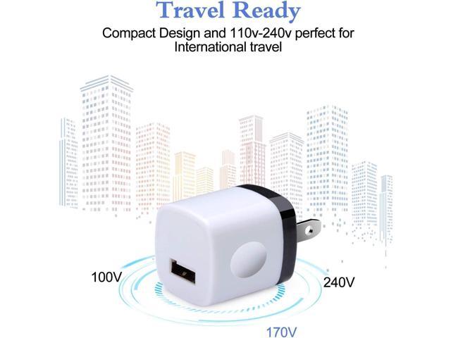 USB Wall Plug, 10Pack 1A/5V Single Port USB Wall Charger Power Adapter Charging Block Cube Brick Box for iPhone 16 15 14 13 12 11 Pro...