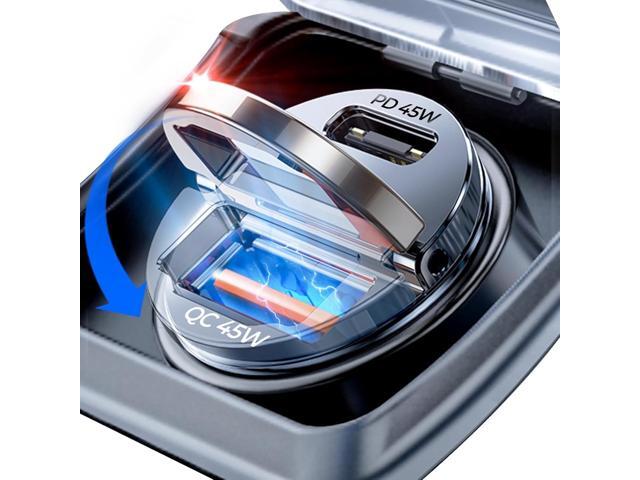 AINOPE 90W USB C Car Charger Fast Charging,[Smallest Metal] Car Charger USB C PD45W+QC3.0 Dual Port Cigarette Lighter USB C Charger Car Charger for...