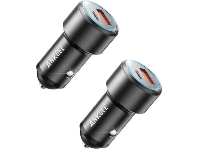 USB C Car Charger, 2 Pack PD 20W & QC 3.0 22.5W USB Car Fast Charger Plug, Mini Aluminum Alloy Cigarette Lighter Charging Adapter, Compatible with...