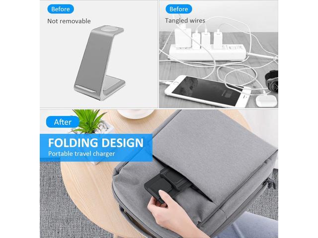 Wireless Charger, 3 in 1 Foldable Travel Charging Station,18W Fast Charging Charger for iPhone 16 15 14 13 12 Pro Max 8 Plus Galaxy S23,Portable...