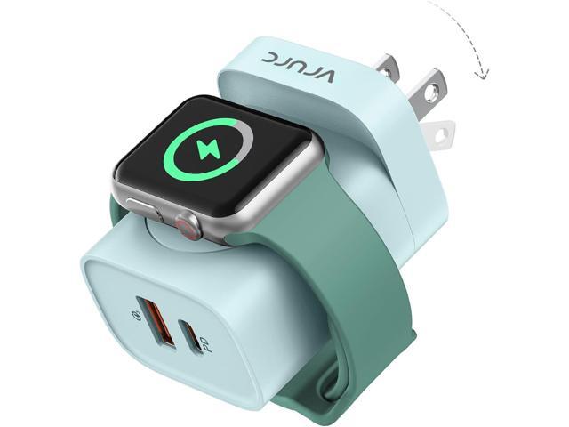VRURC Charger for Apple Watch, USB C Wall Charging Block for iPhone, 20W Fast Charging,Foldable Plug Travel Charger Stand for iWatch...