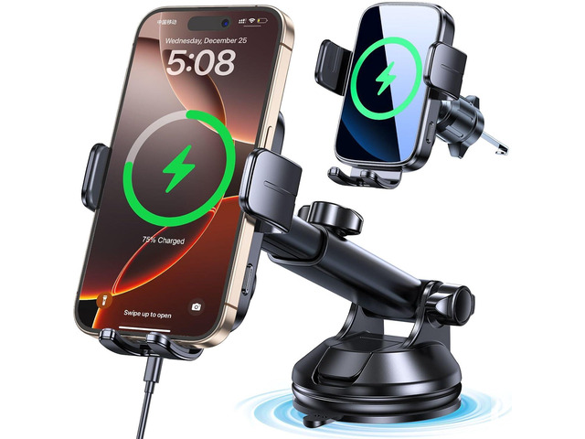 Kaistyle Wireless Car Charger Mount, Wireless Phone Charger for Car Auto Clamping Car Phone Holder Charger Wind + Vent + Dash Car Wireless Charger...