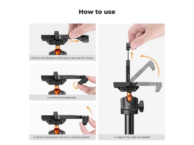 K & F Concept 62'' Phone Selfie Stick Tripod, 2-in-1 Lightweight Cellphone Holder and Camera Stand with Remote, Compatible with...