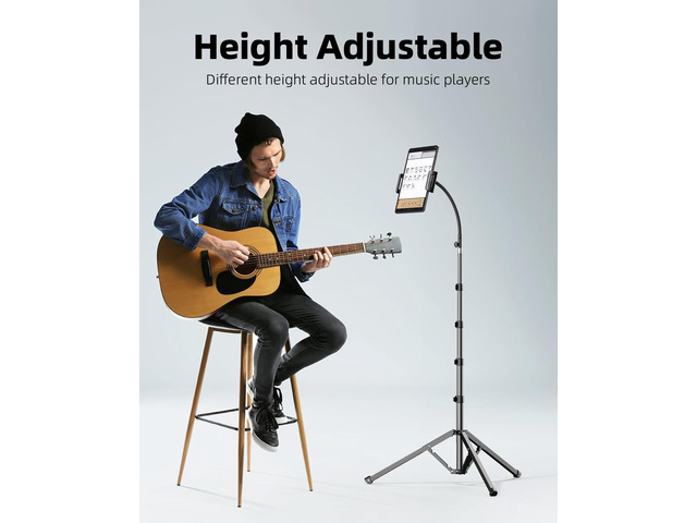 Weilisi Heavy Duty Tablet Tripod Stand 82 Tall, Floor Stand with Remote and Adjustable Gooseneck for Watching/Stream/Recording, Tripod for iPad Pro...