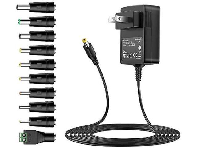 12V Power Supply AC Adapter DC 12 V Power Cord Universal Power Adapter 12Volt Charger Compatible with 1000mA 900mA 800mA 700mA 600mA 500mA 400mA...
