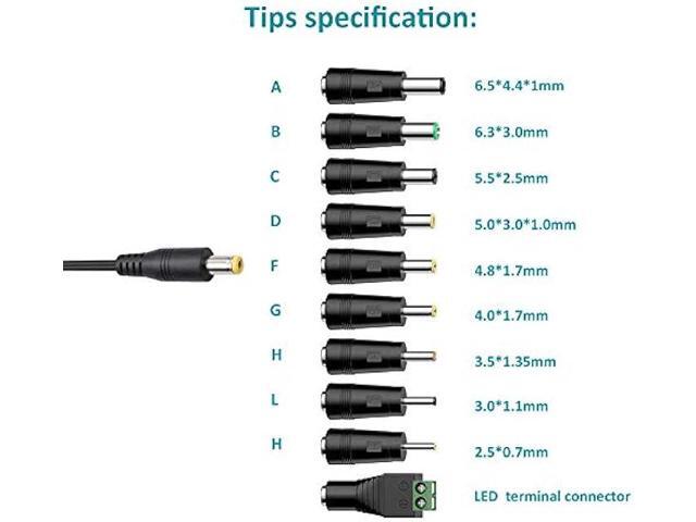 12V Power Supply AC Adapter DC 12 V Power Cord Universal Power Adapter 12Volt Charger Compatible with 1000mA 900mA 800mA 700mA 600mA 500mA 400mA...