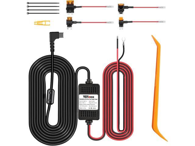 Dash Cam Hardwire Kit USB C,13ft Type-C Hard Wire Kit for Dash Camera,USB C Hard Wire Kit Fuse for Dashcam,12V-24V to 5V Hardwire Kit Car Camera...