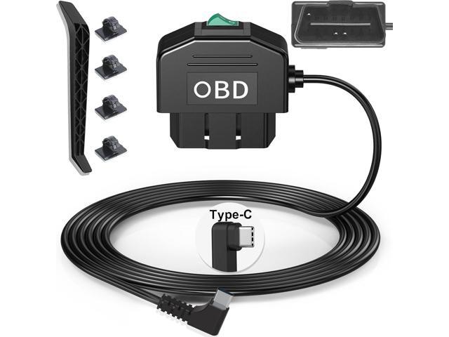 Dash Cam OBD Hardwire Kit, Dash Camera USB Type C Hardwire Kit with OBD2 Power Cable for Dashcam 12-24V to 5V/3A with Low Voltage Protection 24h...
