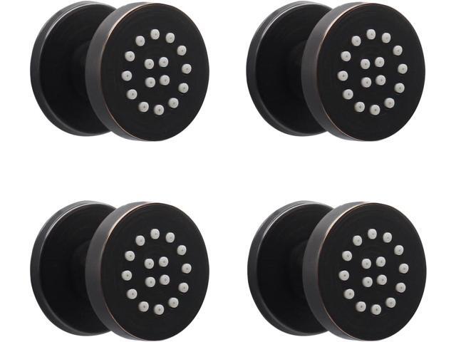 HOMEDEC 2inch Round Shower Body Spray Jets, Brass Showerhead Shower Jets Massage Spa Body Sprays Shower Nozzle Wall Mount, 4PCS, Oil Rubbed Bronze