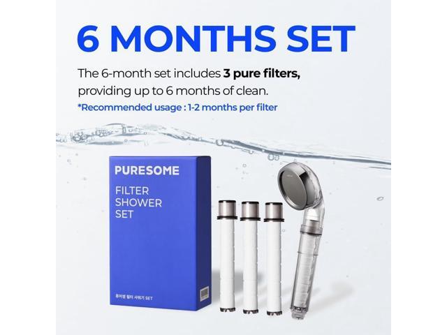 BODYLUV - Puresome Handheld Shower Head (Ver.1) 6 Mths Set, Strong Water Pressure, Saving water (Handheld Shower Head ONLY, 3 filter replacements...