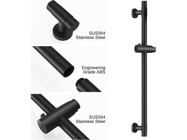 Shower Slide Bar Handheld Shower Head with Hose, 5-Function Hand Shower with Wall Mountshower slide bar,adjustable height shower head (A-round,...