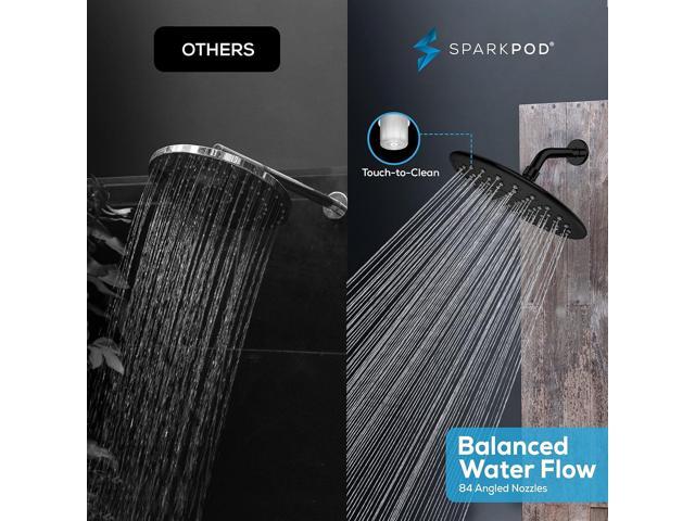 SparkPod 9.5 Inch Large Rain Shower Head - Luxury Rainfall Shower Head - High Pressure Showerhead, Full Body Coverage with Anti-Clog Silicone...
