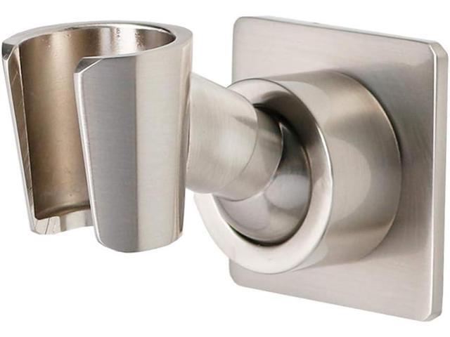 Shower Head Holder All Metal Handheld Shower Wand Bracket Adhesive Shower Wall Mount Holder Brass Shower Spray Holder Brushed Nickel, Drill Free...
