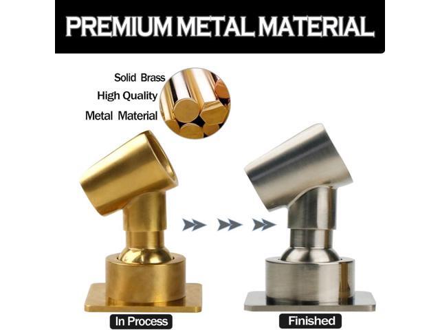 Shower Head Holder All Metal Handheld Shower Wand Bracket Adhesive Shower Wall Mount Holder Brass Shower Spray Holder Brushed Nickel, Drill Free...