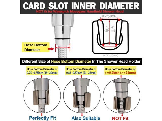 Shower Head Holder All Metal Handheld Shower Wand Bracket Adhesive Shower Wall Mount Holder Brass Shower Spray Holder Brushed Nickel, Drill Free...