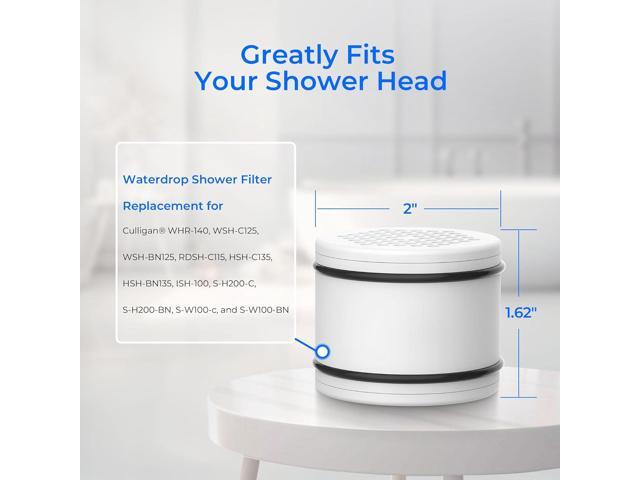 Waterdrop WHR-140 Shower Filter Replacement for Culligan WHR-140, WSH-C125, ISH-100, HSH-C135, Shower Head Water Filter, with Advanced KDF...