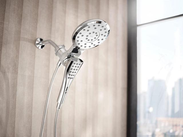 Moen 220C3EP Verso Eight-Function 7' Diameter Spray Head Standard With Handshower with Eco Performance, Chrome, 72' Hose