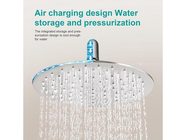 All Metal Rain Shower Head - Heavy Duty Stainless Steel, Easy Install, High Water Flow, Ultra-Thin Modern Design for Bathroom (Brushed Nickel, 8)