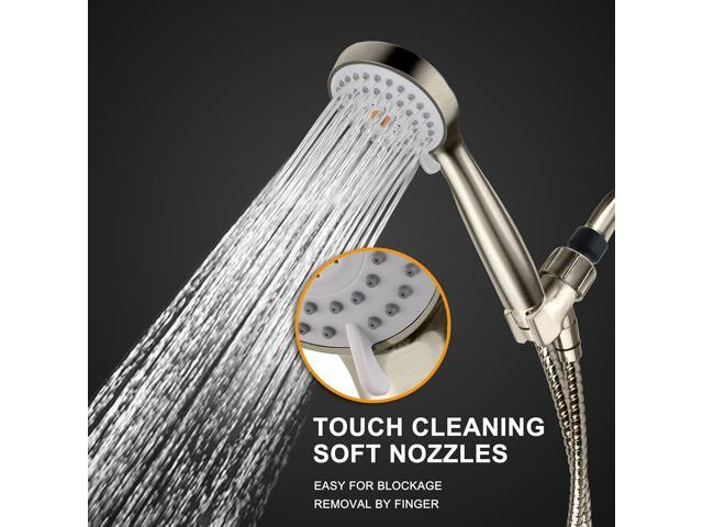 YOO. MEE High Pressure Handheld Shower Head with Powerful Shower Spray against Low Pressure Water Supply Pipeline, Multi-functions, w/ 79'' Hose,...