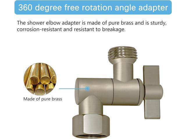 All Metal Shower Angle Adapter, Adjustable Shower Head Extension Adapter, Solid Brass Shower Head Elbow,Adjust Angle to Upgrade Shower...