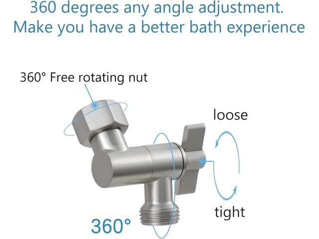 All Metal Shower Angle Adapter, Adjustable Shower Head Extension Adapter, Solid Brass Shower Head Elbow,Adjust Angle to Upgrade Shower...