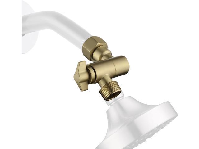 Brushed Gold Shower Head Adapter, Adjustable Shower Head Elbow Adapter, Shower Arm Extention for Fixed and Rain Shower Head, SE002BG