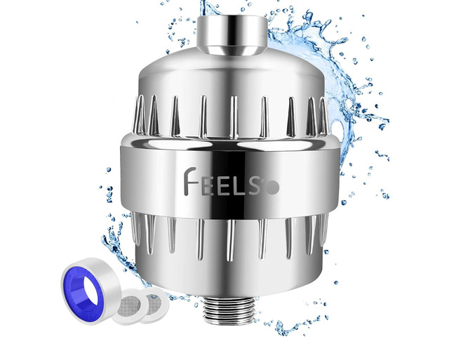 FEELSO 18 Stage Shower Filter, Upgraded High Output Universal Shower Head Water Softener Filter for Hard Water Remove Chlorine Fluoride Heavy...