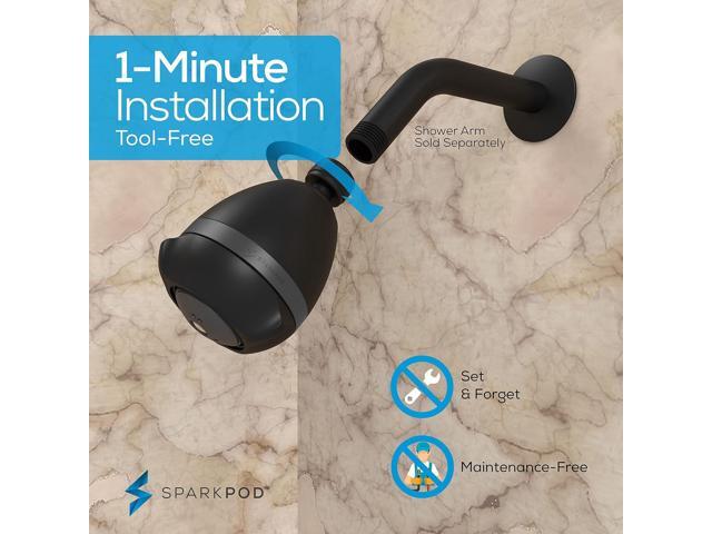 SparkPod 3-Inch Extreme High Pressure Shower Heads - Pressure Boosting with Rain, Massage & Pulsating Mode, Powerful Water-Saving Showerhead - 2.5...