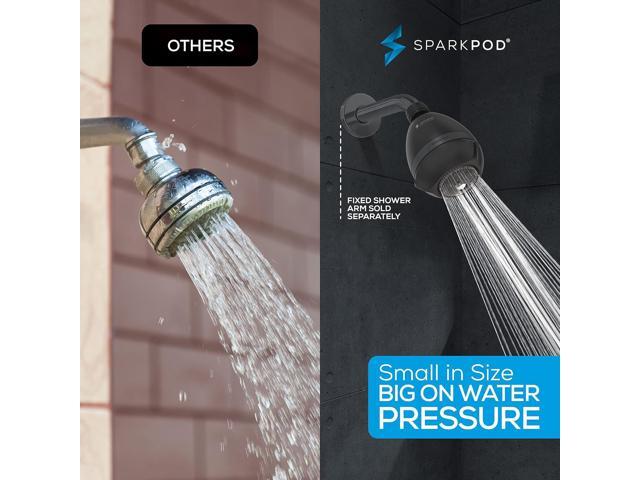 SparkPod 3-Inch Extreme High Pressure Shower Heads - Pressure Boosting with Rain, Massage & Pulsating Mode, Powerful Water-Saving Showerhead - 2.5...
