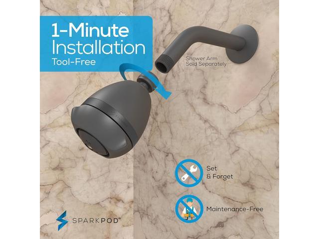SparkPod 3-Inch Extreme High Pressure Shower Heads - Pressure Boosting with Rain, Massage & Pulsating Mode, Powerful Water-Saving Showerhead - 2.5...