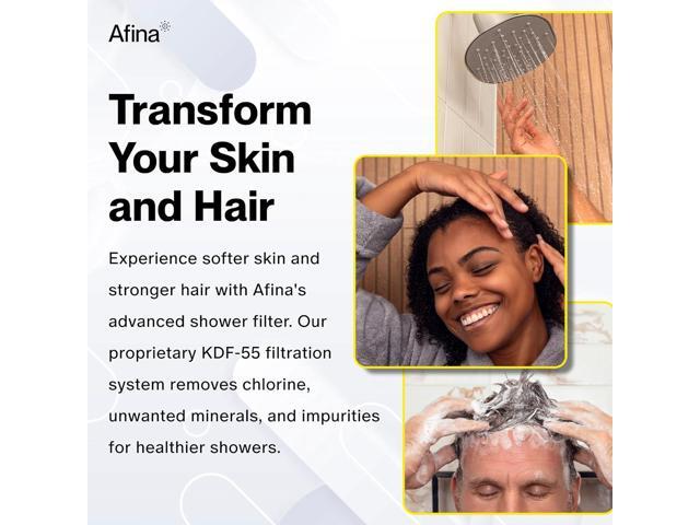 Afina Filtered Shower Head High Pressure Shower - Reduces Dry Itchy Skin, Dandruff, Eczema, & Dramatically Improves Condition of your Skin, Hair...