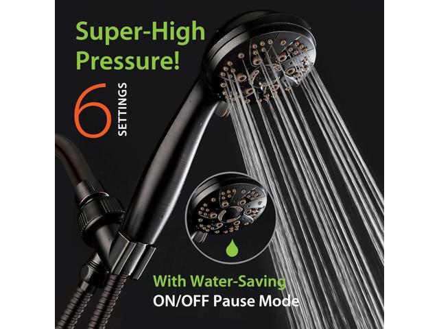 AquaDance For California High Pressure 6-Setting Oil Rubbed Bronze Face Handheld Shower with Hose for Ultimate Shower Experience! Officially Tested...