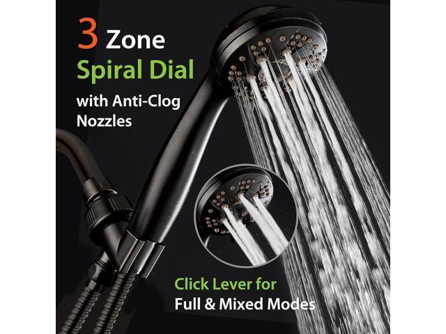 AquaDance For California High Pressure 6-Setting Oil Rubbed Bronze Face Handheld Shower with Hose for Ultimate Shower Experience! Officially Tested...