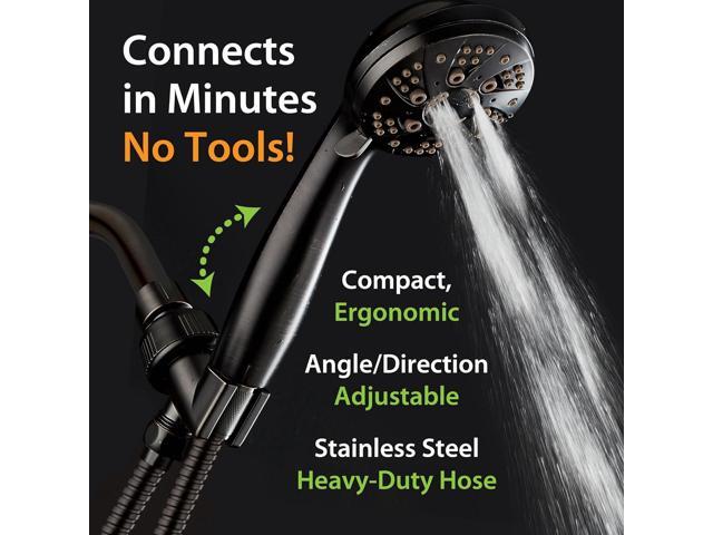 AquaDance For California High Pressure 6-Setting Oil Rubbed Bronze Face Handheld Shower with Hose for Ultimate Shower Experience! Officially Tested...