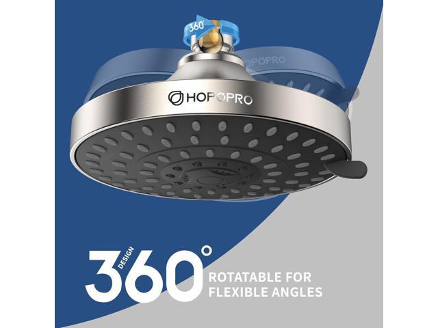 HOPOPRO 5-Mode High Pressure Shower Head - The Washington Post, NBC News, Today TV Show Recommended - High Flow Fixed Showerheads (6 Inch Brushed...
