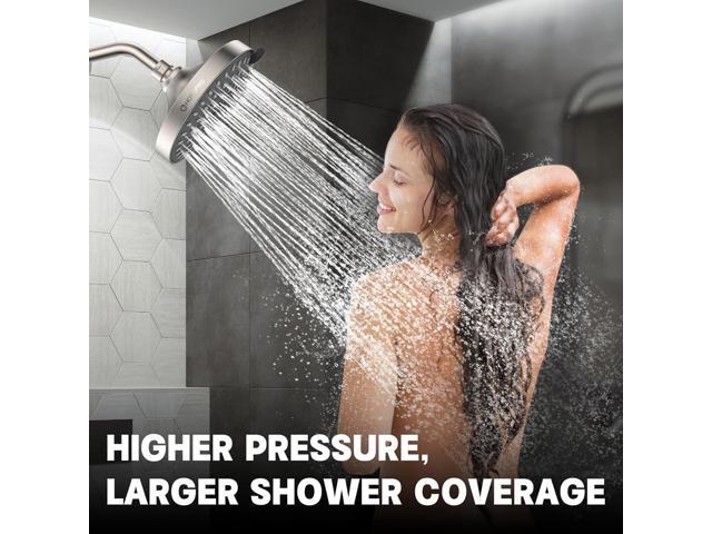 HOPOPRO 5-Mode High Pressure Shower Head - The Washington Post, NBC News, Today TV Show Recommended - High Flow Fixed Showerheads (6 Inch Brushed...