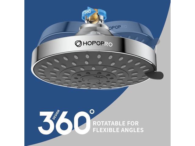 HOPOPRO 5-Mode High Pressure Shower Head - The Washington Post, NBC News, Today TV Show Recommended - High Flow Fixed Showerheads (6 Inch Chrome)