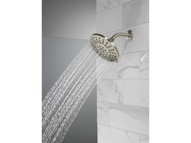 Delta Faucet 4-Setting Shower Head, Brushed Nickel, Round, High Pressure, Metal, 1.75 GPM Flow Rate Shower Head, Brushed Nickel 75617SN