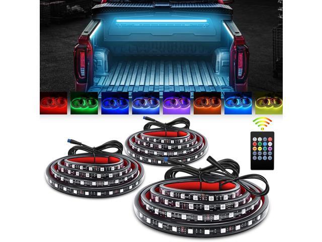 GOOACC RGB Truck Bed Light Strip 3PCS 60' 270 LEDs Neon Accent Lighting with RF Remote On/Off Switch Splitter Extension Cable for 12-Volt Car Cargo...
