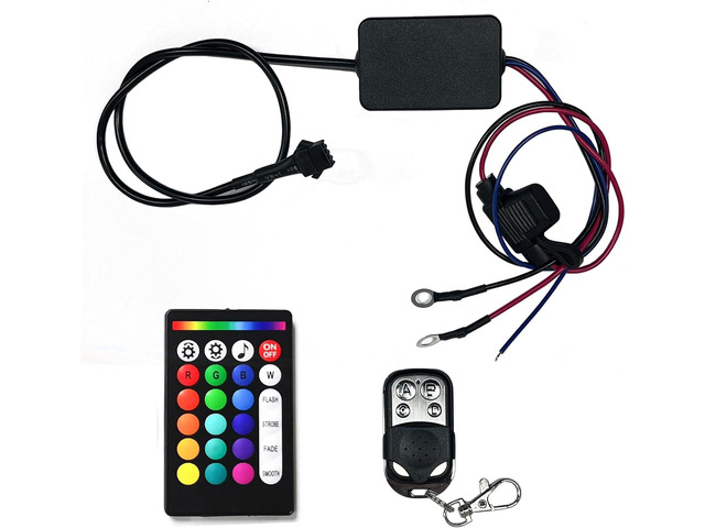 18 Kinds of Color Dual Remote RGB Music Controller for Motorcycle LED Accent Strip Light with Brake Function