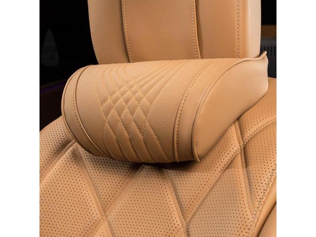 Car Headrest Memory Foam Neck Pillow for Driving with Leather Cover Soft Comfortable Seat Head Pillow Cushion for Most Cars SUV Sedan Home Office...