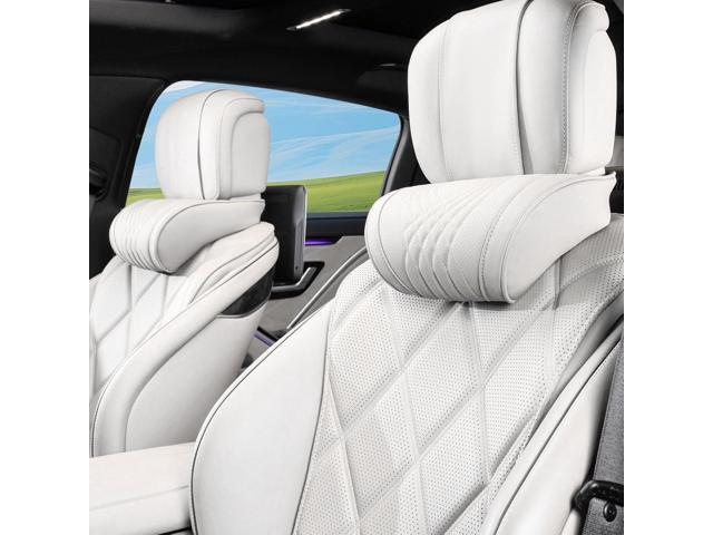 Car Headrest Memory Foam Neck Pillow for Driving with Leather Cover Soft Comfortable Seat Head Pillow Cushion for Most Cars SUV Sedan Home Office...