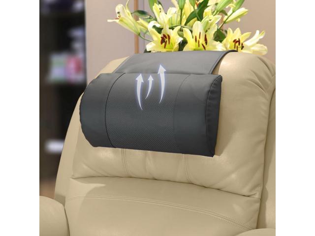 Non-Slip Memory Foam Neck Pillow for Recliner,Breathable Perforated Leather Adjustable Recliner Pillow for Pain Relief in Home, Office and Travel.