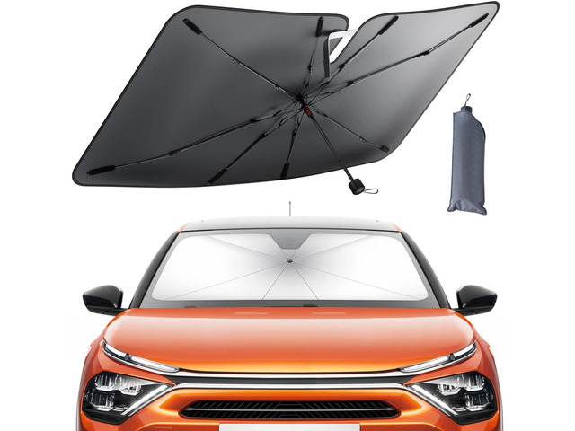Lamicall Car Windshield Sunshade Umbrella - Foldable Car Windshield Sun Shade Cover, 5 Layers UV Block Coating, 52'x31' Front Window Heat...
