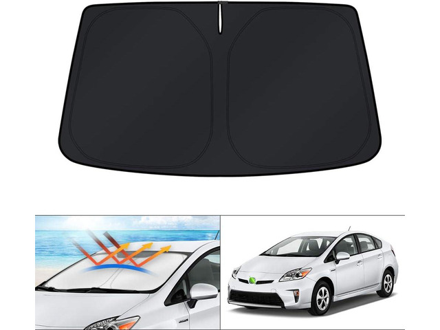 KUST Windshield Sun Shade for 2010-2013 2014 2015 Toyota Prius Hatchback (Not for Prius C or Prius V) Custom Fit Window Accessories Shade Foldable...