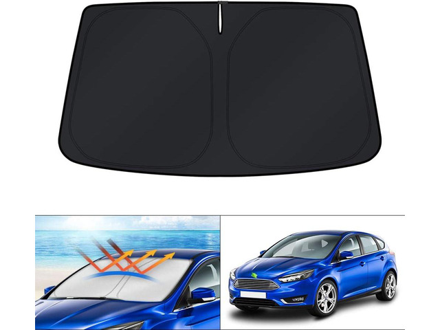 KUST Windshield Sun Shade for Ford Focus 2012-2018 Hatchback Accessories Custom Fit Window Shade Foldable Sun Visor Protector Blocks UV Rays Keep...