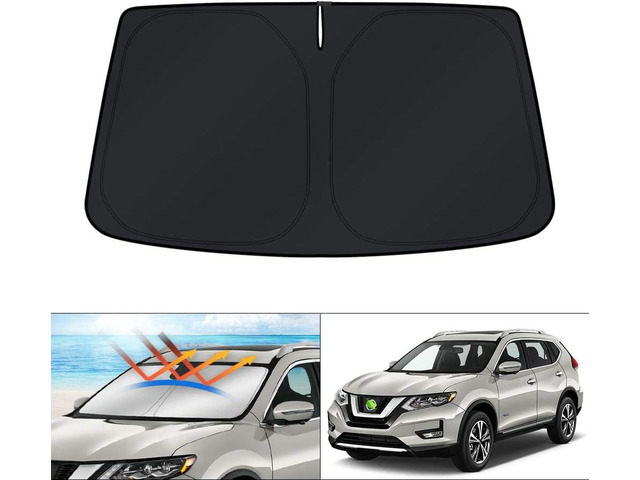 KUST Windshield Sun Shade for 2014-2020 Nissan Rogue Accessories (NOT for Rogue Sport & 2021 Rogue 3rd Gen. T33) Sunshade Foldable Window Sun...